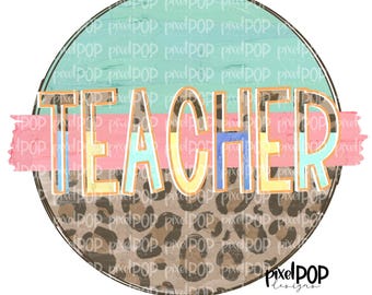 Lehrer Leopard und Minze PNG | Schule Design | Lehrer Design | Digital | Handbemalt | Digitaler Download | Druckbare Grafik
