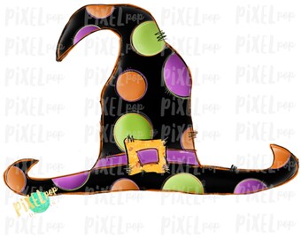 Witch Hat Digital Halloween Sublimation PNG | Hand Drawn Painted Design | Sublimation PNG | Digital Download | Printable Artwork | Art