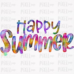 Happy Summer Watercolor Sublimation Design PNG | Hand Drawn PNG | Sublimation PNG | Digital Download | Printable Art | Summer Seasons Art