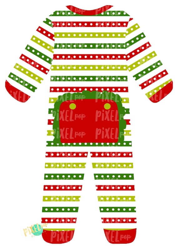 Adorno de pijama navideño con volantes y rayas PNG Pijama
