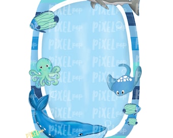 Oceaandieren lijst leeg png-bestand | Digitaal oceaanontwerp | Haai | Walvis | Tropische vissen | Octopus | Mantarog | Blauwe vinvis | Oceaan, png PNGEgg | Zee: