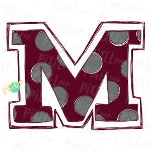 Mississippi M Maroon Grey Sports Sublimaition PNG | Sublimation Design | Heat Transfer PNG | Digital Download | Printable | Clip Art