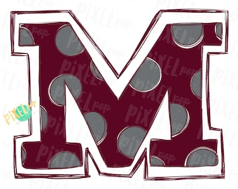 Mississippi M Maroon Grey Sports Sublimaition PNG | Sublimation Design | Heat Transfer PNG | Digital Download | Printable | Clip Art