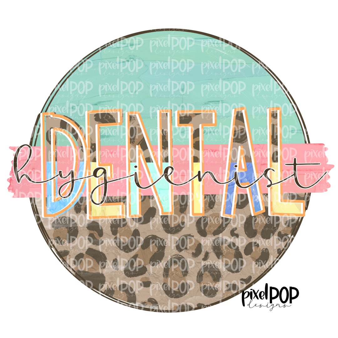 Dental Hygienist Leopard and Mint Design DH Dental Hygiene Etsy