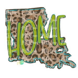 State of Louisiana Shape Home Leopard PNG | Louisiana | Home State | Sublimation Design | Heat Transfer | Digital | Leopard Print