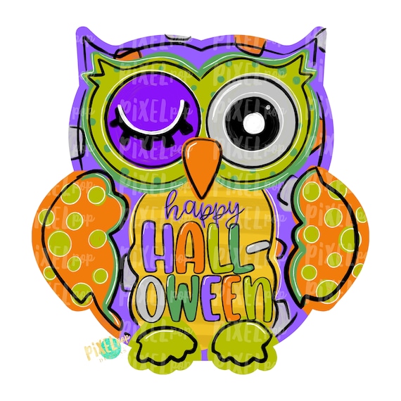 Happy Halloween Owl PNG | Owl Sublimation | Owl Design | Hand Painted Digital Art | Owl | Printable Art | Digital Download | Printable | Art