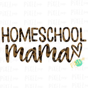 Homeschool Mama Leopard Digital Sublimation Design PNG | Ręcznie rysowane PNG | Sublimacja PNG | Pobieranie cyfrowe | Sztuka do druku | Clipart