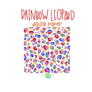 Papier numérique imprimé léopard arc-en-ciel PNG | Sublimation arc-en-ciel | Imprimé animalier | Sublimation | Téléchargement numérique | Papier numérique pour scrapbooking