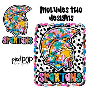 Graffiti Dotty Spartans Hand Drawn Style PNG Designs | School Mascot Digital Design | Spartans | Sublimation DTF Screenprint Transfer Art