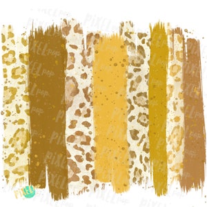 Fall Golden Brush Stroke Background Sublimation PNG | Leopard Print Background | Golden | Transfer | Digital Print | Printable | Clip Ar