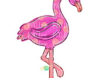 Flamingo PNG | Pink Flamingo Design | Flamingo Sublimation | Hand Painted Bird | Watercolor Bird Digital Download | Printable Art | Clip Art