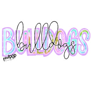 Bulldogs Tie Dye Mascot PNG | Bulldogs Sublimation Design | Team Spirit Design | Bulldogs Clip Art | Digital Download | Printable Artwork