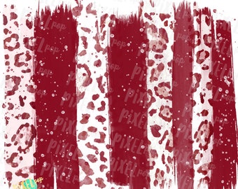 Fondo de pincelada carmesí y blanca dibujado a mano Sublimación PNG / Colores del equipo / Transferencia / Impresión digital / Imprimible / Clip Art