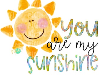 Eres mi sol Acuarela Sol Sublimación Diseño PNG / Dibujado a mano PNG / Sublimación PNG / Descarga digital / Arte imprimible / Clip Art