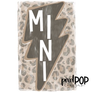Mini Distressed Leopard Lightning Bolt PNG | Mini Design | Hand Drawn PNG | Sublimation PNG | Digital Download | Mother&#39;s Day | Clip Art
