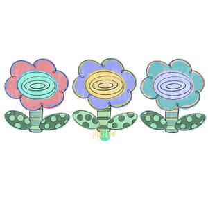 Zoet lentebloementrio, png PNGEgg | Geschilderde bloemen | Sublimatieontwerp lentebloem | Warmteoverdracht, png-bestand | Digitale download | Afdrukbare kunst