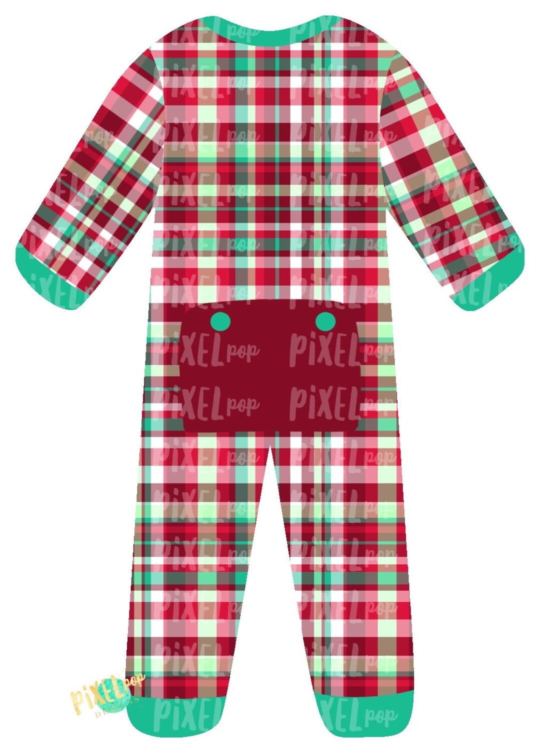 Christmas Plaid Bum Flap Pajama Ornament PNG Christmas Etsy