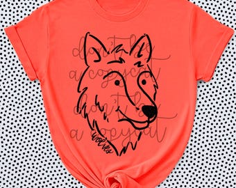 Doodle Mascots Wolf Spirit Design PNG | School Mascot Custom Digital | Wolves Design Art Printable Digital Mascot Design for DTF Screen