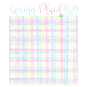 Watercolor Spring Plaid Digital Paper Sublimation PNG | Hand Painted Art | Sublimation PNG | Digital Download | Digital Scrapbooking Paper