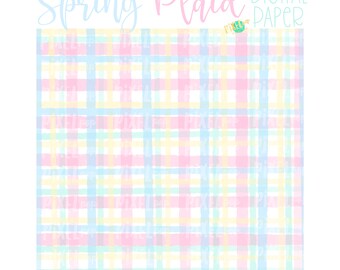 Watercolor Spring Plaid Digital Paper Sublimation PNG | Hand Painted Art | Sublimation PNG | Digital Download | Digital Scrapbooking Paper