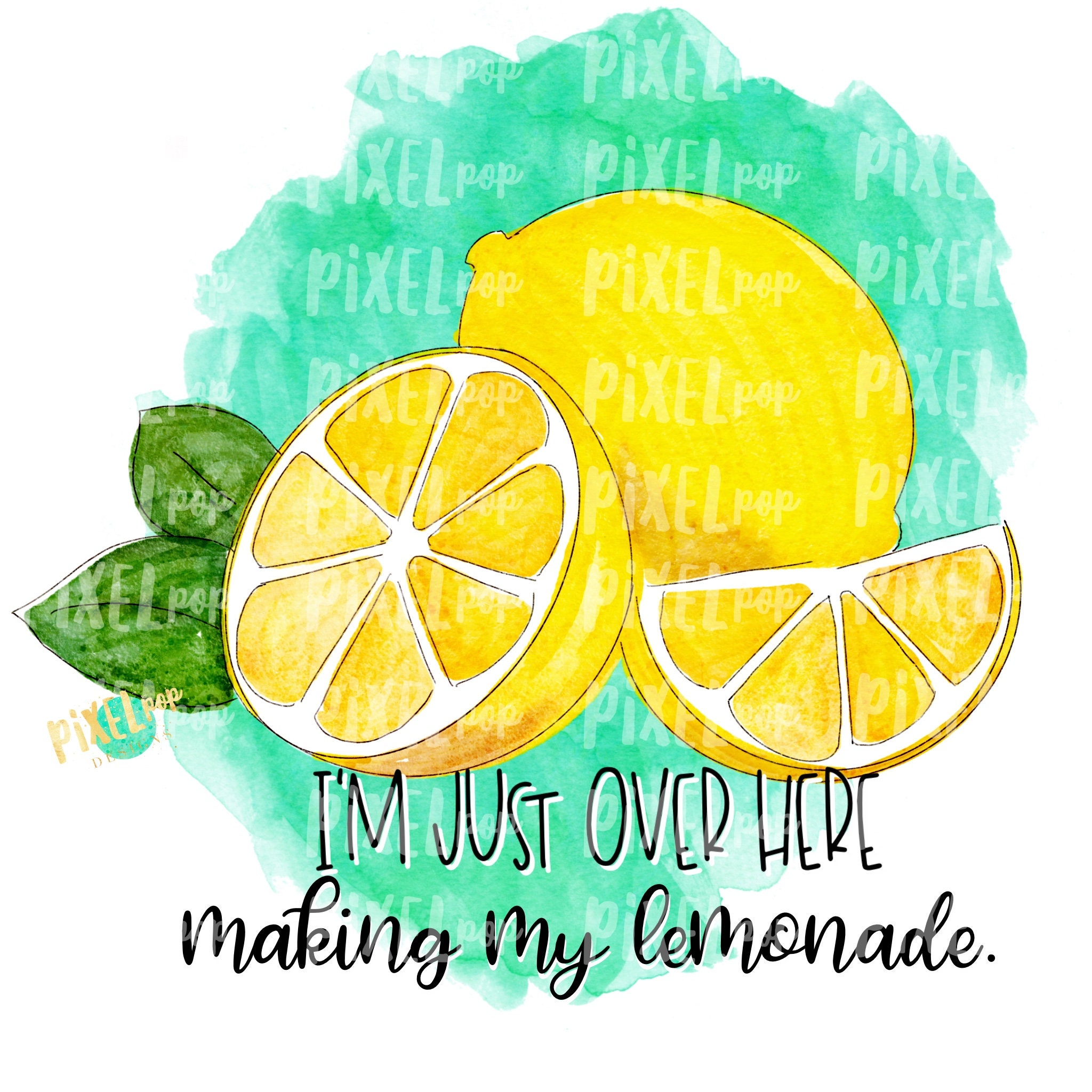 Making Lemonade Watercolor PNG Lemons Lemonade Hand - Etsy
