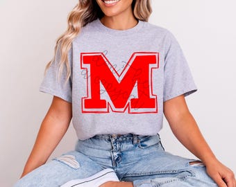 Sketchy Mississippi M Red PNG Design | School Spirit Sublimation Design | Heat Transfer PNG | Digital Download | Printable | Clip Art