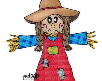 Plaid Scarecrow Girl PNG | Fall Art | Scarecrow Art | Sublimation Design | Sublimation PNG | Digital Download | Printable Artwork | Art