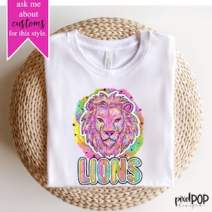 90s Nostalgia Mascots Lions PNG | School Mascot Custom Digital Design | Lions Custom Transfer | Digital Print | Printable | Clip Art