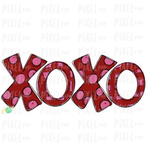 XoXo Black Sparkle San Valentino Sublimazione PNG / Arte di San Valentino / Design XoXo / Arte dipinta a mano / Download digitale / Stampabile / Clip Art