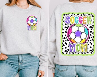 Soccer Mom Bright Dotty PNG with Pocket Image Included | Soccer Mama | Sports |Transfer Sublimation | Soccer Printable Digital Art