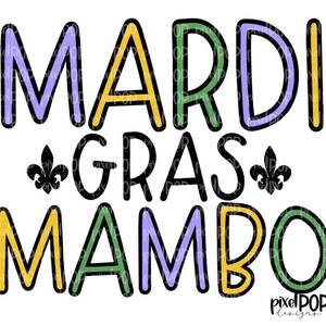 Mardi Gras Mambo Fat Tuesday Art Sublimation PNG | Arte de Nova Orleans | Design pintado à mão | Design de Mardi Gras | Download digital | Clip Art