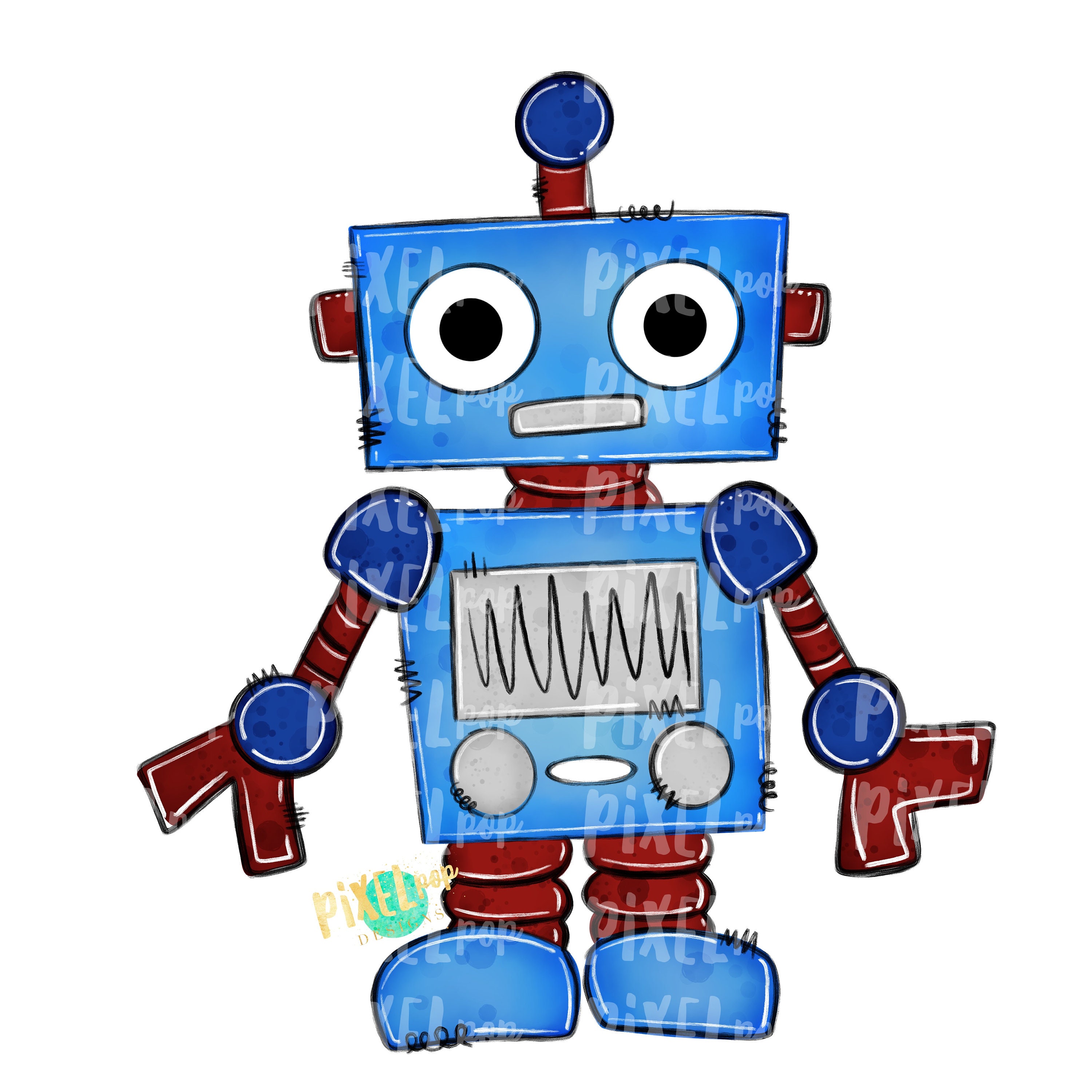 Blue robot best sale toy