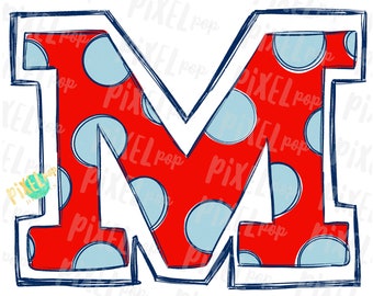 Mississippi M Red Powder Blue Sports Sublimaition PNG | Sublimation Design | Heat Transfer PNG | Digital Download | Printable | Clip Art