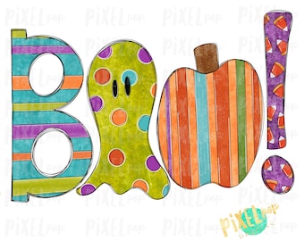 Boo! Decorative Halloween Sublimation PNG | Hand Drawn Sublimation Design | Sublimation PNG | Digital Download | Printable Artwork | Art