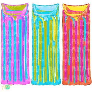 Pool Floats Trio Design PNG | Sublimation Art Design | Hand Painted | Pool PNG | Summer Design | Summer Pool Clip Art | Pool Float Design