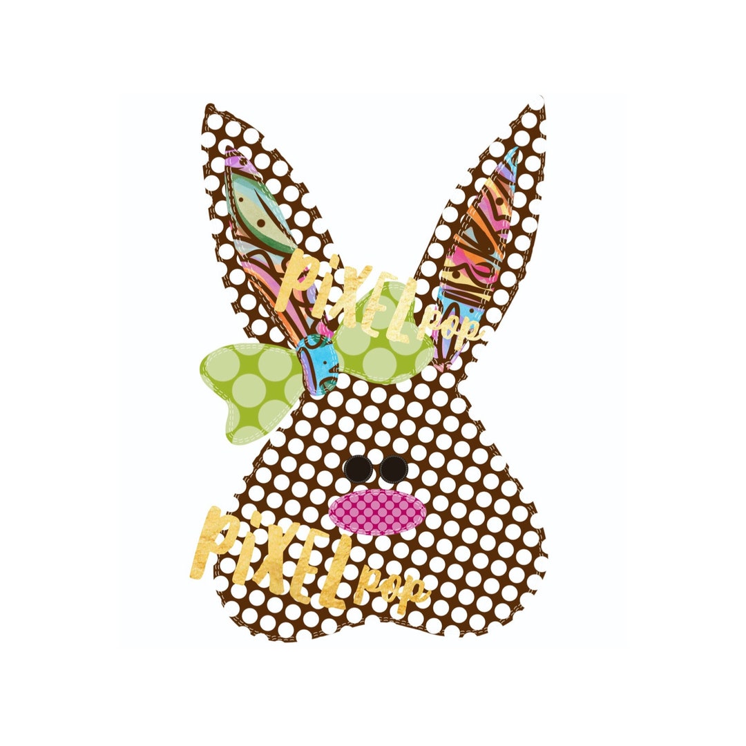 Bunny Rabbit Polka Dot Easter Transfer Design PNG | Sublimation Design ...