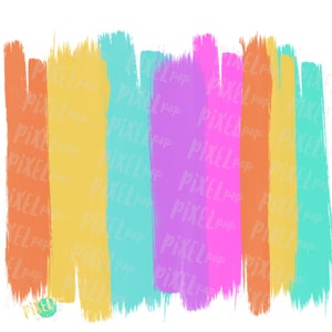 Bright Summer Brush Strokes Background Sublimation PNG | Brush Stroke Background | Digital Background | Brush Strokes | Rainbow | Digital