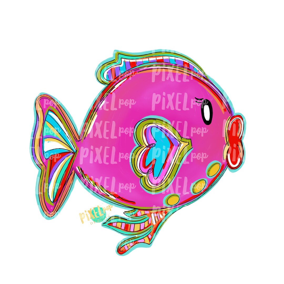 Bright Big Lips Fish Pink PNG | Fish | Fish Art | Fish Sublimation
