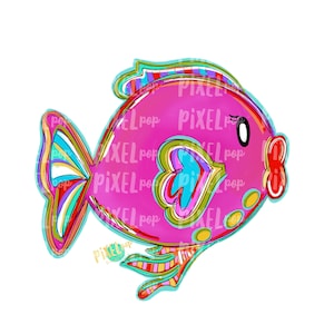 Lábios Grandes Brilhantes Peixe Rosa PNG | Peixe | Arte de Peixe | Sublimação de Peixe | Design de Peixe | Clip Art de Peixe Tropical | Rabisco de Peixe | Arte Digital de Peixe