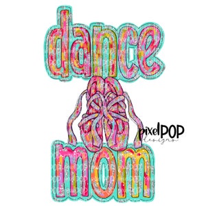 Dance Mom Glitte3r Silber Glitz PNG Design | Tanz Ballett Pantoffel Tap Jazz Sublimationsentwurf | Heat Transfer PNG | Digitale Kunst