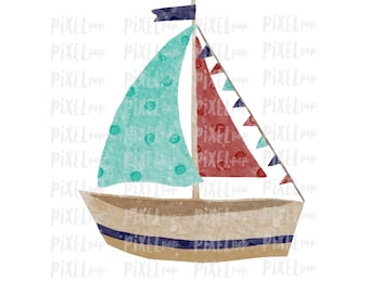 Sailboat Ocean Beach Watercolor Transfer Design PNG | Sublimation Design | Heat Transfer PNG | Digital Download | Printable Art | Clip Art