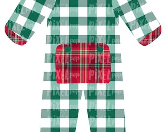 Green Plaid Bum Flap Pajama Ornament PNG | Christmas Pajama PNG | Christmas Pajamas Sublimation | Christmas | Christmas Clipart