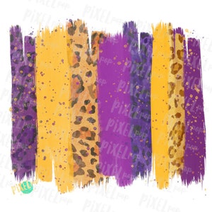 Purple and Gold Yellow Brush Stroke Background Hand Drawn Sublimation PNG | Team Colors | Transfer | Digital Print | Printable | Clip Art