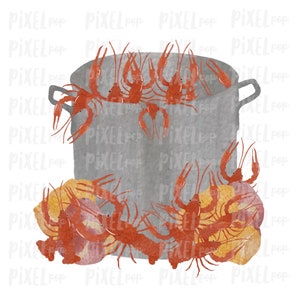 Crawfish Pot Corn Boil Cajun Transfer Design PNG | Sublimation Design | Heat Transfer PNG | Digital Download | Printable Art | Clip Art