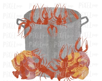 Crawfish Pot Corn Boil Cajun Transfer Design PNG | Sublimation Design | Heat Transfer PNG | Digital Download | Printable Art | Clip Art