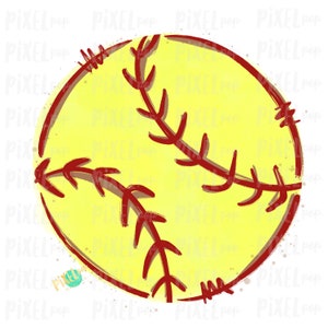 Disegno PNG per sublimazione di acquerello softball / Disegno baseball / Disegno sublimazione / Trasferimento termico / Download digitale / Grafica stampabile