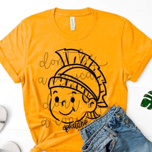 Doodle Mascots Spartans Spirit Design PNG | School Mascot Custom Digital | Spartan Design Art Printable Digital Mascot Design for DTF Screen