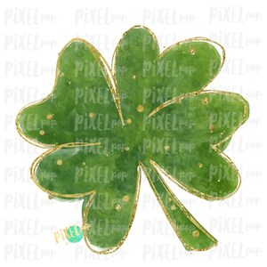 Vierblättriges Kleeblatt St. Patricks Day Sublimation PNG | Klee Kunst | Motiv | Gemalte Kunst | Digitaler Download | Druckbar | St. Paddys Tag