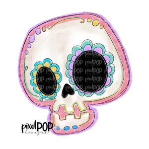 Crâne de sucre génial PNG | Halloween | Art du crâne | Conception de crâne | Art de sublimation de crâne | le jour des morts | jour des morts | Halloween