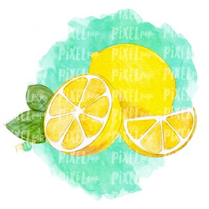 Zitronen Aquarell PNG Sublimationsdesign | Handgemalte digitale Kunst PNG | Sublimation PNG | Digitaler Download | Druckbare Kunst | Clip-Kunst